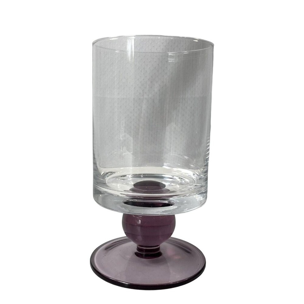 Marquis by Waterford Crystal Rotondo Water Drink Glass Purple Amethyst Stem Ball
